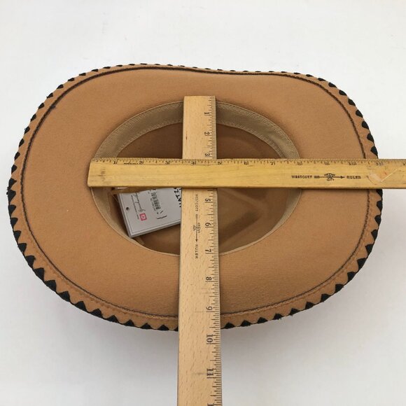 Jen & Co. Oakley Contrast Cowgirl Hat Tan with Black Trim Size Med-Large main image 4